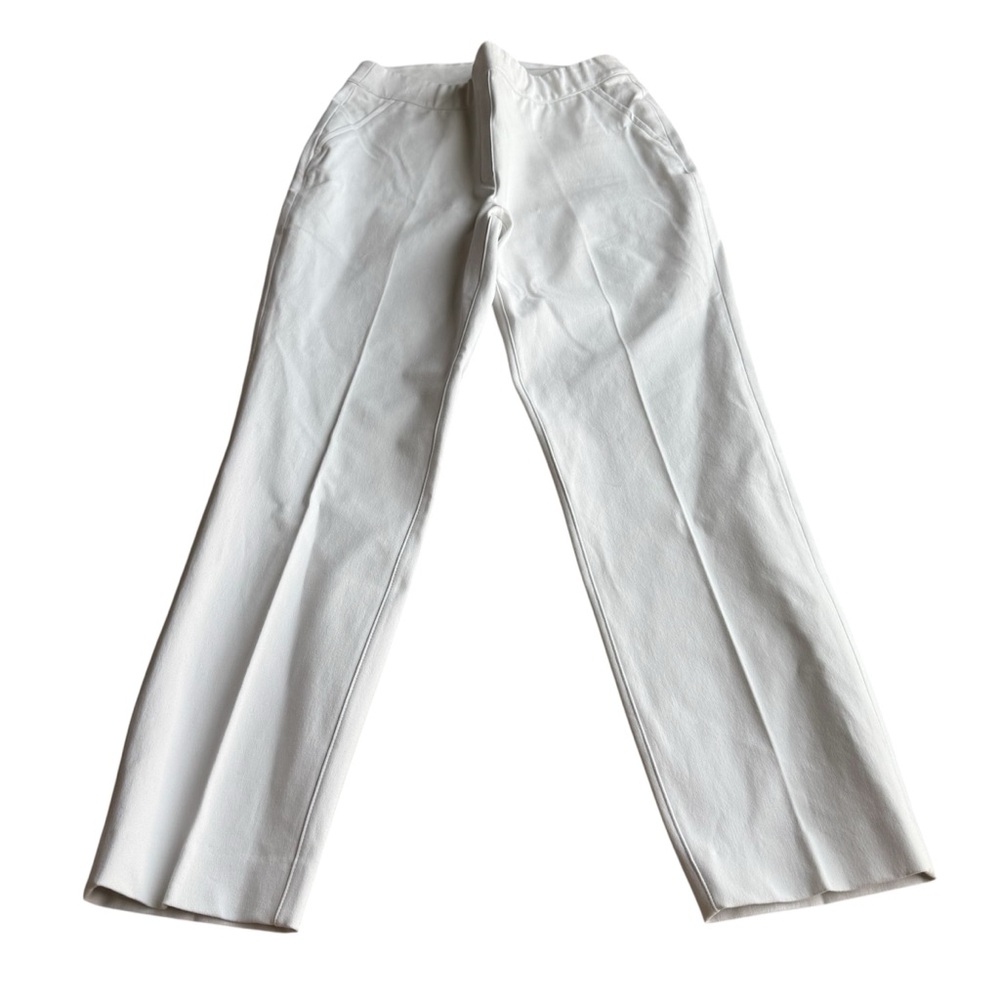 SPANX Women’s White Size M Pants On-The-Go Ankle Slim Straight Leg Stretchy